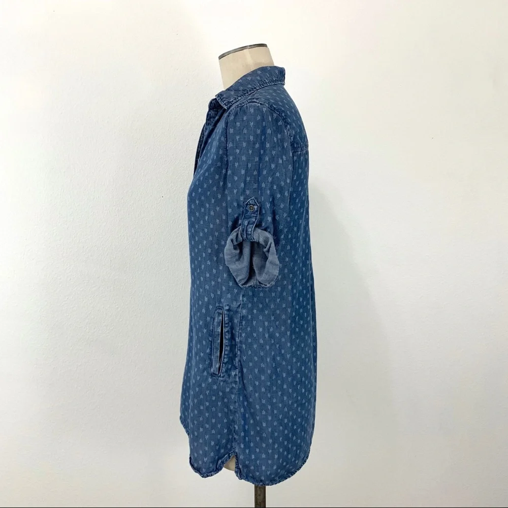 Anthropologie Cloth & Stone Tencel Dot Print Dress - Picture 4 of 7